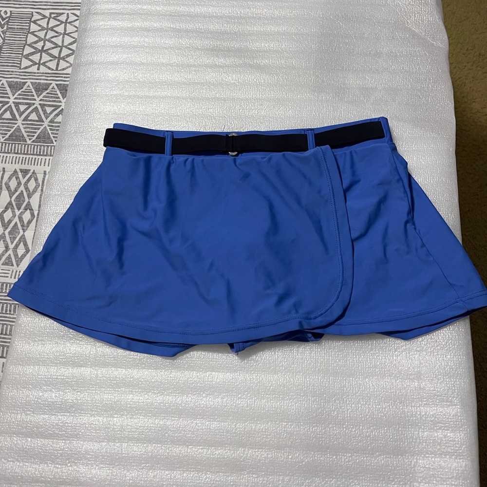 Free Country Size Small (4/6) Women’s Swim Skirt Blue with Black Belt - Picture 3 of 12